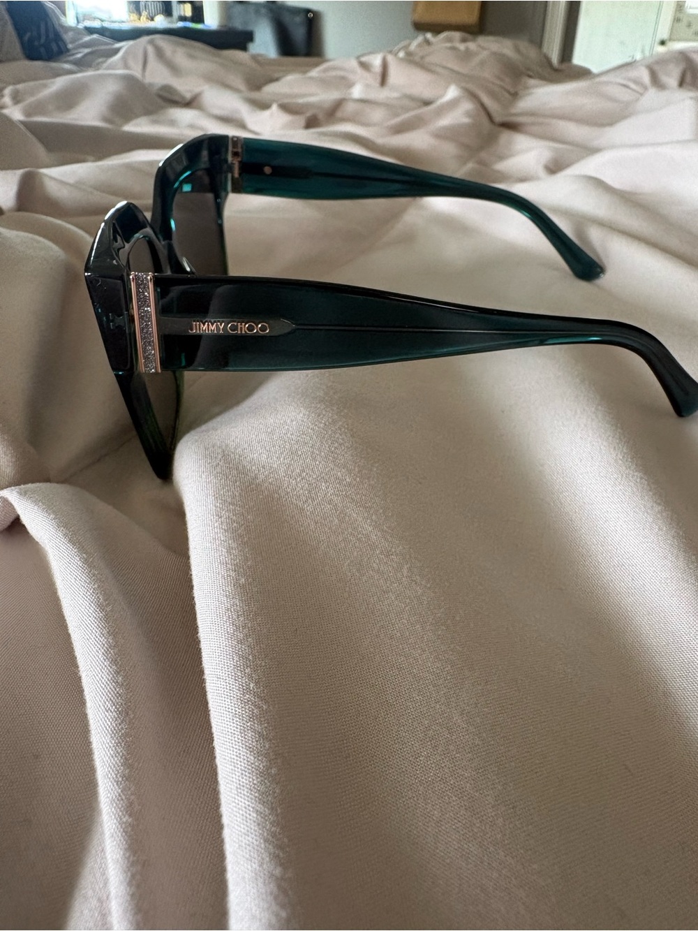 Jimmy Choo Dark Green Oversized Square Sunglasses - Picture 5 of 5